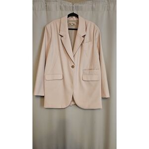 Vince Camuto Blush Cream Single-Button Tailored Blazer